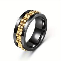 Anillo Giratorio De Alivio Del Estrés Para Hombres Anillo Antiestrés Antiánimo Rotativo De Acero Inoxidable Para Fiesta - details 2