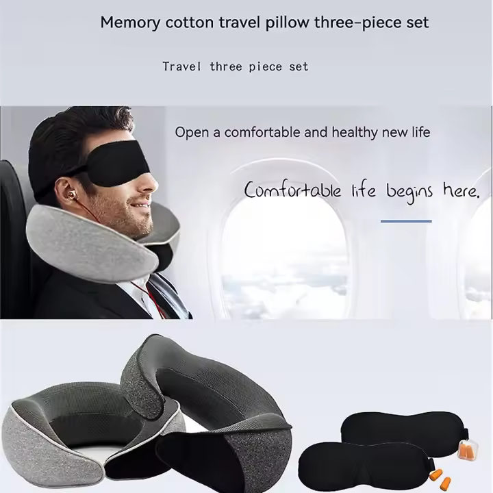 Cojín de Cuello de viaje Plus, Cojín de Cuello de viaje Plus, Cojín de Cuello de viaje, Cojín de Cuello de viaje, Cojín de Cuello de memoria para Aviones, Cojín de Cuello de viaje, Cojín de Cuello de memoria - 1