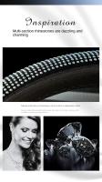 Cubierta De Volante Elástica Decorativa Con Diamantes Para Coche Accesorios De Decoración De Automóvil Material De Flanelleta Tamaño 38cm - details 3