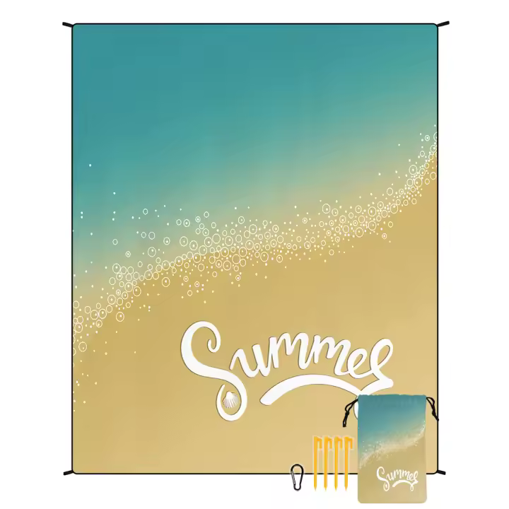 Estera de playa bohemia, estera impermeable y a prueba de humedad de secado rápido, estera para pícnic al aire libre, manta para acampar 180*220cm - 1