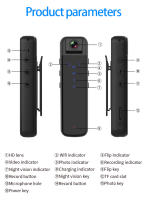 Cámara Mini DV HD 1080P Con Visión Nocturna WiFi Hotspot Cámara Deportiva Inteligente Para Exteriores Registro Policial - details 13