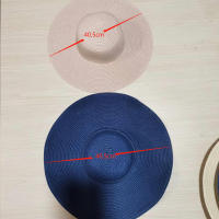 Sombrero De Sol Para Mujer Y Hombre Color Sólido De Moda Con Rhinestone 14cm Grande Paja Resistente Al Sol Plegable Para Playa Y Viajes - details 38
