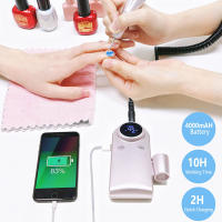 Taladro De Uñas Recargable 45000RPM Máquina De Manicura Profesional Con Pantalla LCD Portátil Taladro Sin Cable Set De Arte De Uñas - details 9