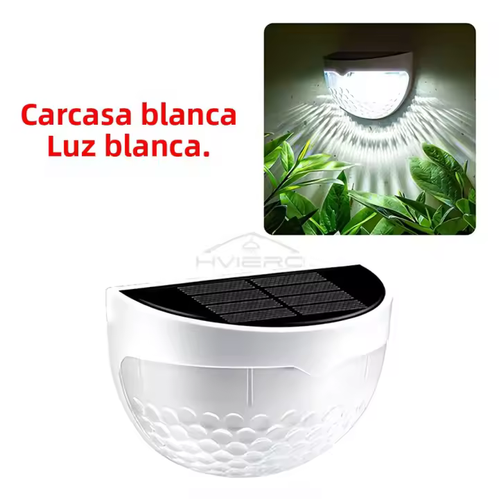 Lámpara Solar LED Para Valla Exterior Impermeable Luz De Pared Para Jardín Camino Terraza Decorativa Blanca Cálida Instalación Auto-contenida Fuente De Energía Solar - 1