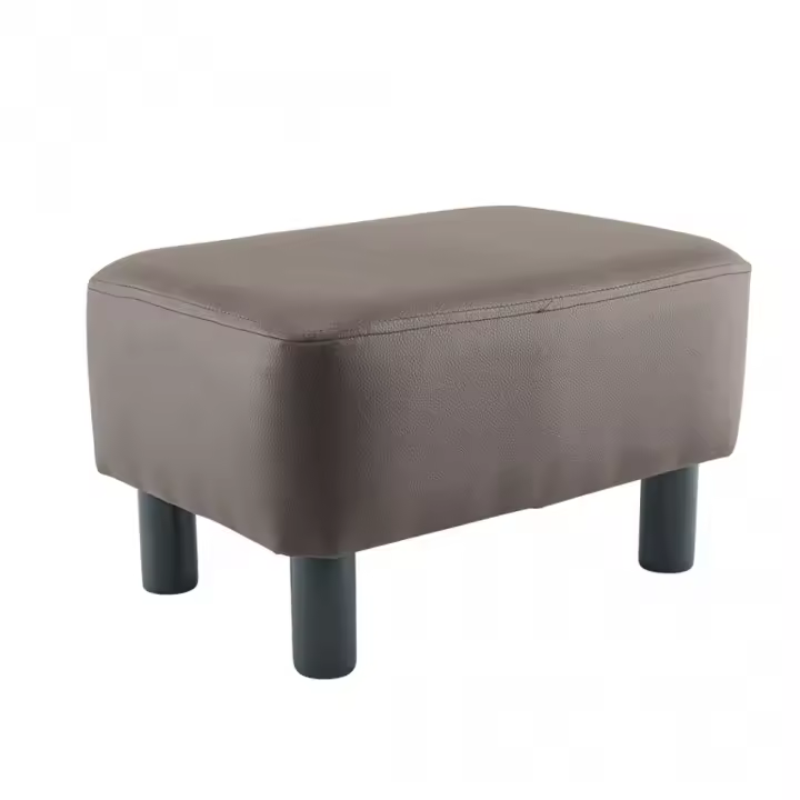 Mediawavestore Reposapiés Puf Rectangular de Piel Sintética para Dormitorio y Oficina - 1