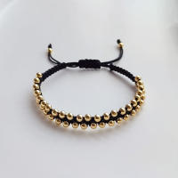 Pulsera Tejida a Mano KKBEAD Para Mujer Con Cuentas De Oro Platinadas De 4mm Joyería De Moda Pulseras Bijoux Para Fiestas Y Bodas - details 2