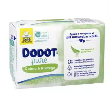 Toallitas Dodot Pure Cuida & Protege Aloe vera (3x46) 138 uds. - 1