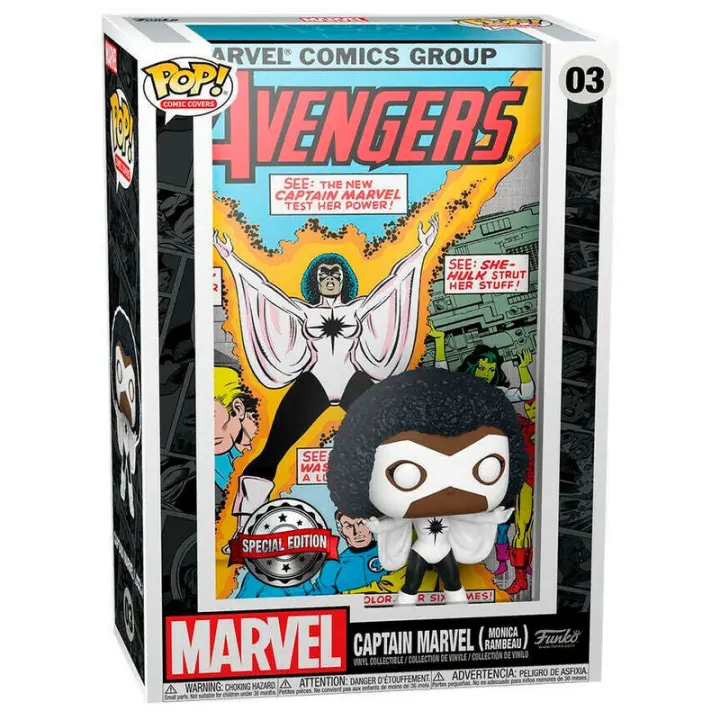 Figura Pop Marvel Captain Marvel Exclusive-Figura de Vinilo Coleccionable - Idea de Regalo- Mercancia Oficial - Juguetes para Niños y Adultos - Movies Fans - Muñeco para Coleccionistas y Exposición - 1
