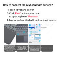 Teclado Con Trackpad Para Microsoft Surface pro 3 4 5 6 7 8 9 X Compatible Con Varios Idiomas Incluye Ruso Español Árabe Portugués Francés Hebreo Y Más Bluetooth Sin Cable - details 7