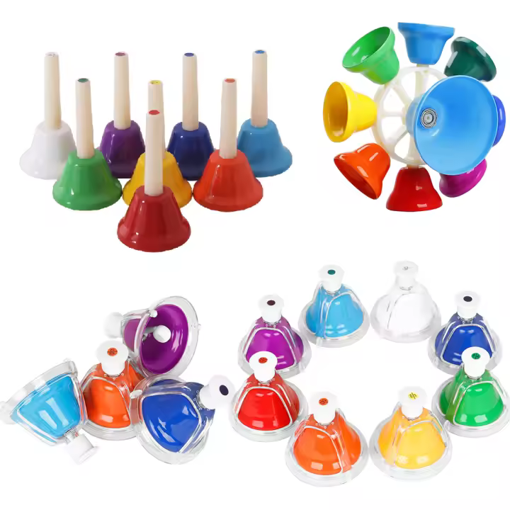 Set De Campanas De Mano Orff De 8 Notas Juguete Educativo Para Bebés Instrumento Musical De Percusión Colorido Regalos Para Niños - 1