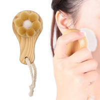 Cepillo Facial Suave De Pelo Con Mango De Madera En Forma De Flor De Cerezo Limpiador De Puntos Negros Y Exfoliante Para Limpieza Del Rostro - details 0