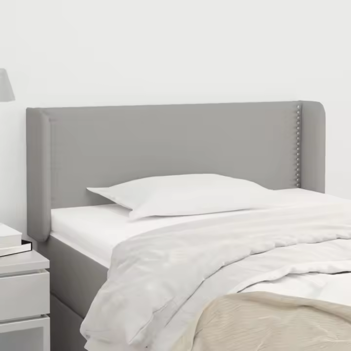 vidaXL Cabecero de tela gris claro 83x16x78/88 cm - 1
