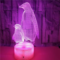 Lámpara De Noche Penguin 3D Para Niños Con 16 Colores Cambiantes Decoración Para Dormitorio Ilusión Animal Regalo De Cumpleaños Para Niño Y Niña - details 5