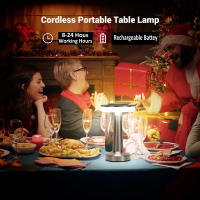 Lámpara De Mesa LED Táctil Recargable Luz Nocturna Para Escritorio Decorativa Para Restaurante Hotel Bar Bedroom Moderno - details 3
