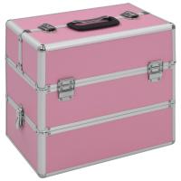 vidaXL Maletín de Maquillaje de Aluminio 37x24x35 cm Estuche Cosméticos Color Negro,  Rosa, y mas - details 1