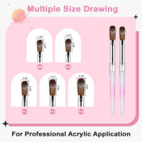 Pincel De Acrílico Kolinsky Sable Para Manicura Y Dibujo En Uñas Con Gel UV Pincel De Carving Para Polvo Y Líquido Herramienta De Arte Hot Pink - details 3