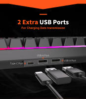Teclado Mecánico RK Royal Kludge RK837 Tri-mode BT 5.0/2.4G/USB-C 68 Teclas RGB Backlit Hot-swappable Para Gamer Con Conexión Inalámbrica Y Cable - details 2