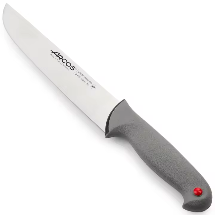 ARCOS Colour Prof - Cuchillo Carnicero (200 mm) - Acero Inoxidable Nitrum® - Mango de PP y Caucho - Tapones de Colores - 1