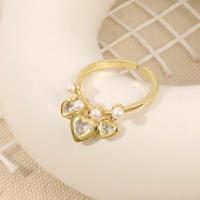 Encanto Anillo de lazo para mujer, estilo elegante, chapado en cobre de 14 quilates, con flor. - details 34