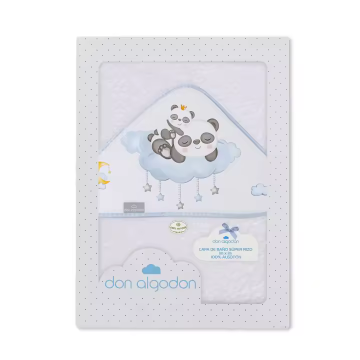 Don Algodón Capa de baño toalla de ducha | toalla con capucha | toalla bebe | toalla de bambú | dos colores azul y rosa - 1