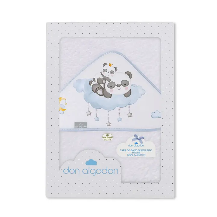 Don Algodón Capa de baño toalla de ducha | toalla con capucha | toalla bebe | toalla de bambú | dos colores azul y rosa - 1