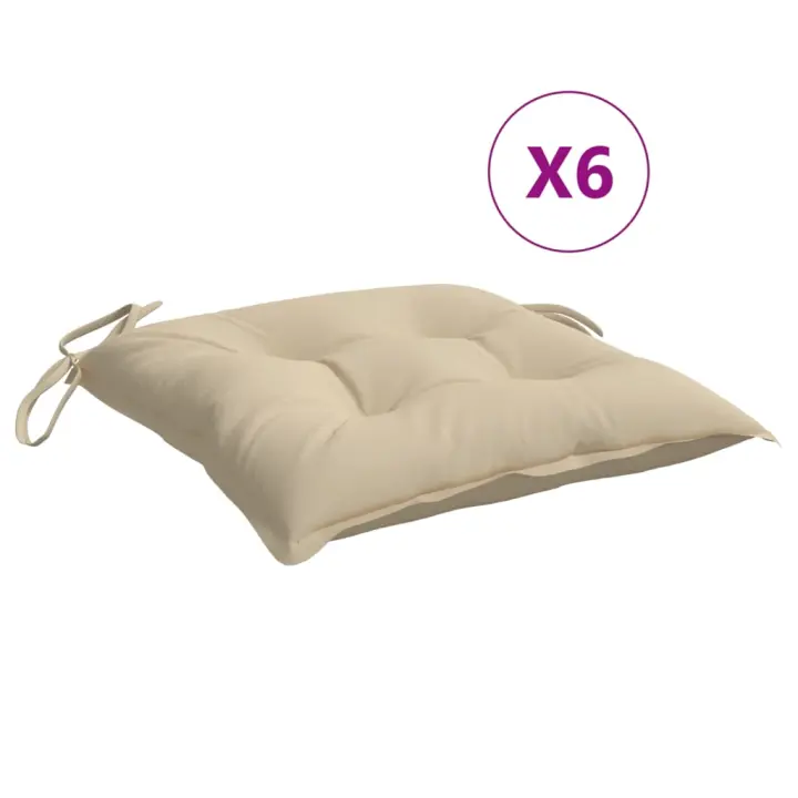Zapatos de Silla de Jardín 6 UDS lona Oxford beige 40x40x7 cm - 1