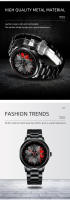 Reloj De Pulsera De Lujo Para Hombre Boruse De Acero Inoxidable Resistente Al Agua Deportivo Moda Con Hub De Rueda Relogio Masculino Quartz - details 2