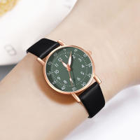 Reloj De Cuarzo Para Parejas Estilo Minimalista Con Dial De Numeros Arabes Doble Capa Moda Casual Regalo Perfecto Para Ella Material De Correa De Cuero Resistencia Al Agua Nula - details 8