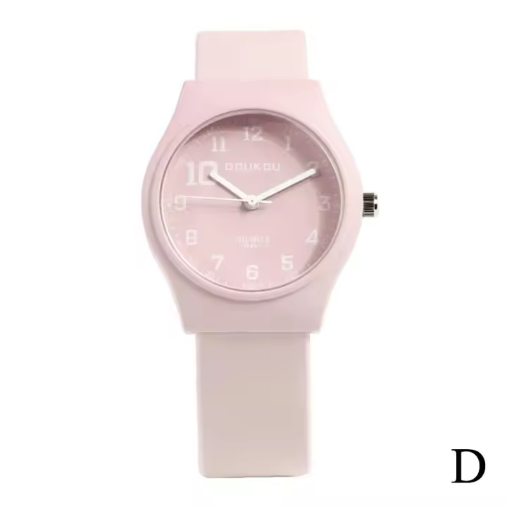 Reloj De Cuarzo Para Niños Y Niñas 36mm Color Caramelo Resistente Al Agua Con Correa De Silicona Moda Y Casual Para Estudiantes - 1