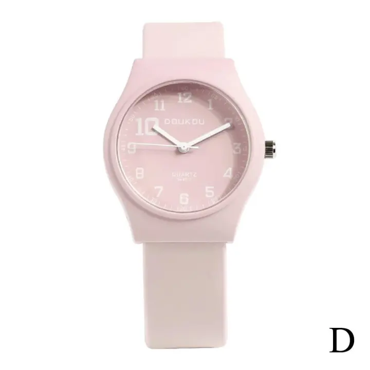 Reloj De Cuarzo Para Niños Y Niñas 36mm Color Caramelo Resistente Al Agua Con Correa De Silicona Moda Y Casual Para Estudiantes - 1