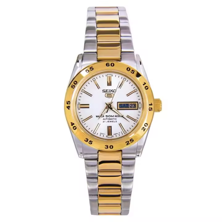 SEIKO Serie 5 SYMG42K1 Reloj Automático de Señora Gold Tone - 1
