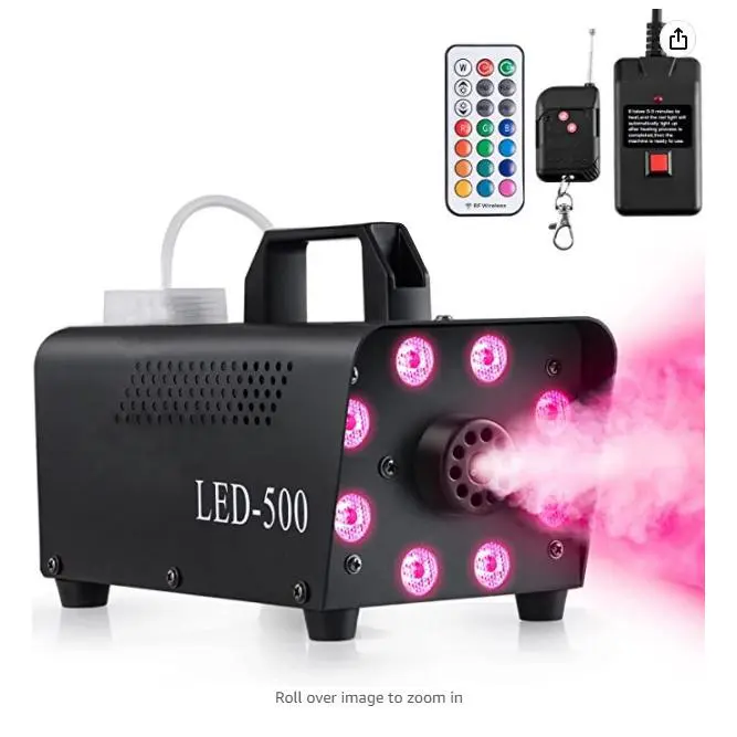 500W 8/18 LED RGB Wireless Remote Control Fog Machine DJ Disco Smoke Machine For Christmas Party Wedding Halloween Stage Effect - 1