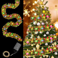 Guirnalda De Navidad 5M Tinsel Brillante Con Cinta Coloreada Decoración De Interior Para Árbol De Navidad Fiesta De Año Nuevo Y Bodas - details 6