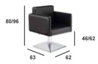 Butaca de peluqueria en color negro con bomba hidráulica giratoria con base cuadrada - details 1