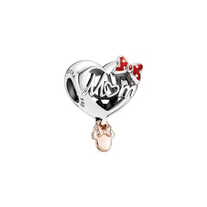 PANDORA Charm Corazón Mamá Minnie Mouse Disney Plata de Ley y Oro Rosa 14k - 1
