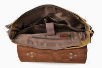 Bolso De Hombro Para Hombre Vintage De Lona Y Cuero Bolso Cruzado Casual Bolsas De Motocicleta Universal Impermeable Tamaño 36x27x12.5 - details 8