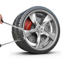 Juego De Herramientas De Mantenimiento De Neumáticos Con Cuchara De Acero Protector De Rueda Y Herramienta De Válvula Para Reparación De Coches Motocicletas Bicis - details 4