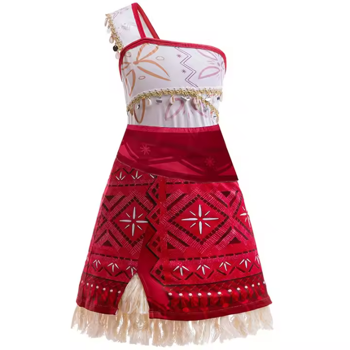 Disfraz De Princesa Moana Para Niñas Con Accesorios Traje De Cosplay De Un Hombro De La Película Moana Vestido De Cumpleaños Regalo Para Niñas De 4 a 6 Años - 1