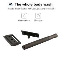 Afeitadora De Seguridad De Acero Inoxidable Con Mango Ponderado Doble Faja Recambios Afeitadora Individual Para Hombres Afeitarse - details 5