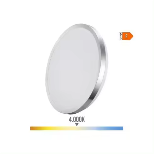 EDM Aplique Super LED de Superficie 24W 2490lm Ø38x6,2cm Cromado - 32568 Aplique superficie led Iluminación Interior Apliques Led - 1