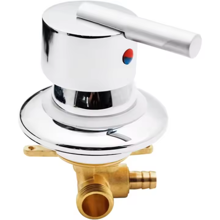 Medidor de Agua fría y Caliente con Salida unidireccional, Rosca/intubación, deslizador de Grifo de Ducha de galvanoplastia de baño para baño de ducha, orificio Grande, Cartucho de Cerámica, control dual de soporte único - 1