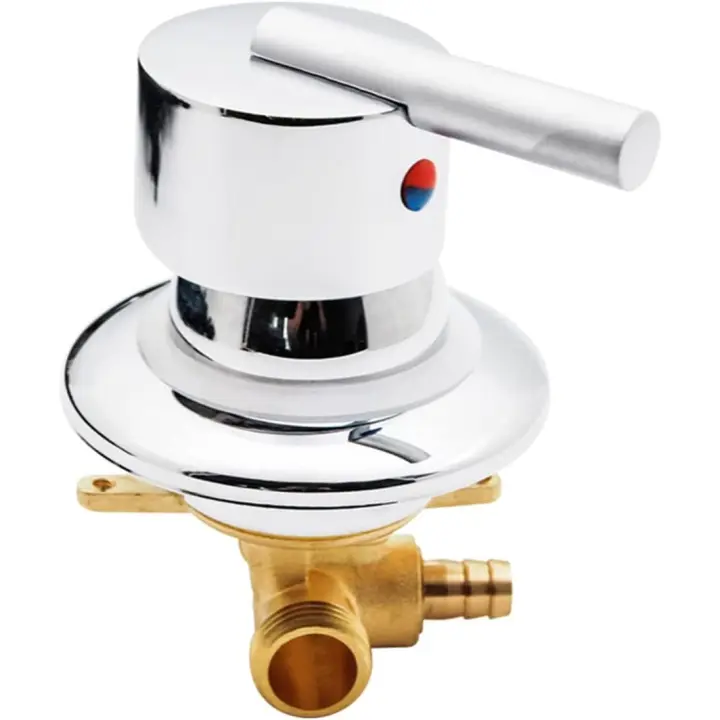 Medidor de Agua fría y Caliente con Salida unidireccional, Rosca/intubación, deslizador de Grifo de Ducha de galvanoplastia de baño para baño de ducha, orificio Grande, Cartucho de Cerámica, control dual de soporte único - 1