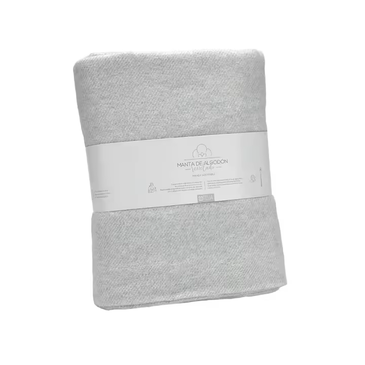 Manta Alexandra House Living Lares Gris Perla 125 x 180 cm - 1