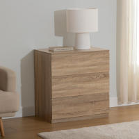 CÓMODA MADERA NATURAL CON 3 CAJONES MARCA FIVE - details 2