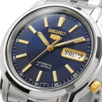 reloj automático hombre Seiko 5 SNKL79K1 dial azul 37mm correa acero - details 5