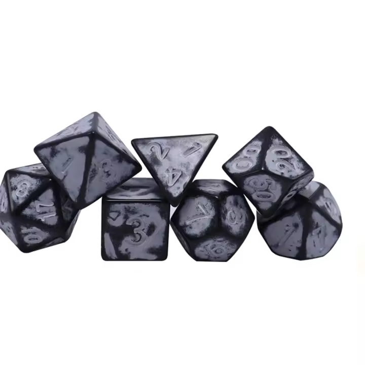 Dados Poliedros Negros Y Blancos Juego De Mesa Familiar Y Fiesta Dado Digital Tipo De Dado: Poliedro - 1