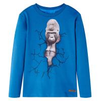 Camiseta infantil de manga larga oscuro 92 en color Ocre/Petróleo/Caqui - details 1