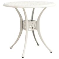 vidaXL Mesa de jardín aluminio fundido 78x78x72 cm en color Bronce/Blanco/Negro | estructura resistente ideal para salón dormitorio o estudio - details 1