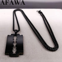 Collar De Acero Inoxidable Gótico Con Colgante De Cuchillo Para Hombre Negro Aesthetic Joyería Collier Homme N423S01 - details 2