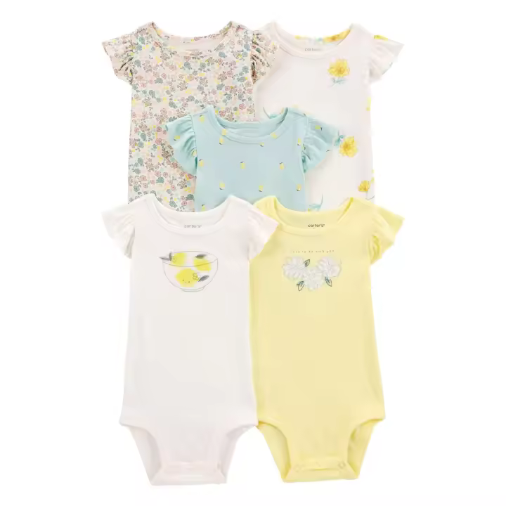 Ropa para niños, novedad de verano, mono triangular de manga corta para bebés, ropa para gatear, mono de bebé de cinco piezas - 1